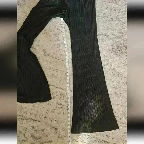 Free People Womens Black Ribbed Flare Leg Jumpsuit XS - Picture 11 of 11